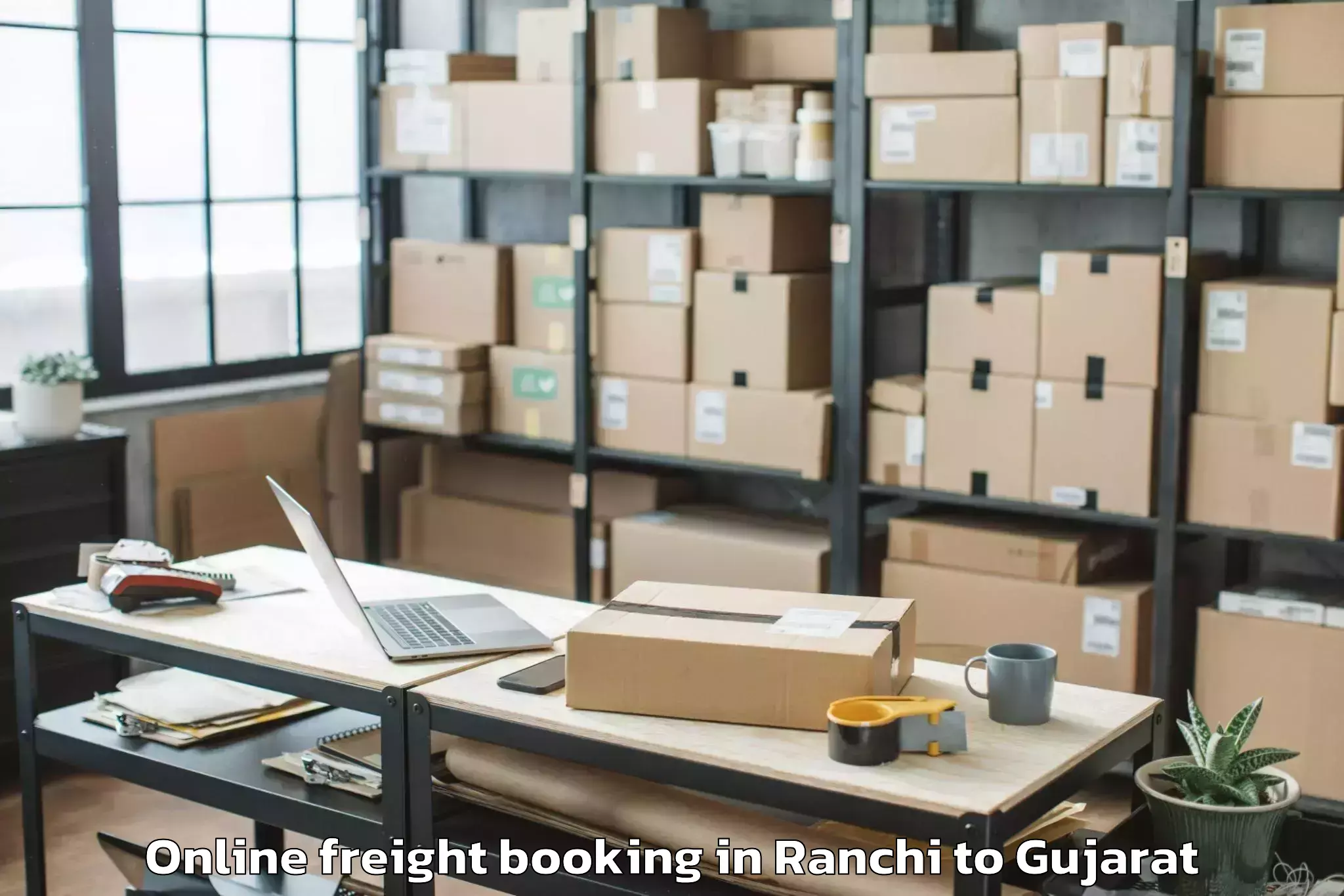 Affordable Ranchi to Bansda Online Freight Booking